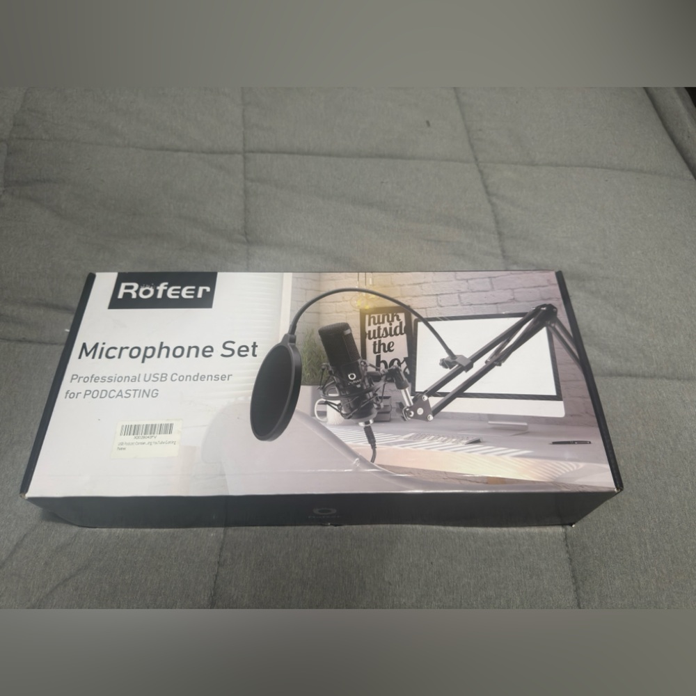 Rofeer Microphone Set Professional USB Condenser Open Box Never Used Complete